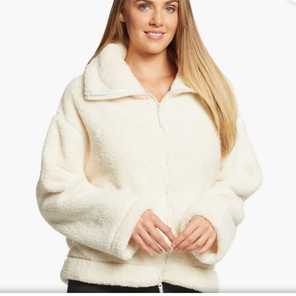 Free People Movement Dazed High Neck Zip Sherpa Teddy Jacket